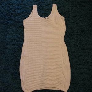 White sweater dress.